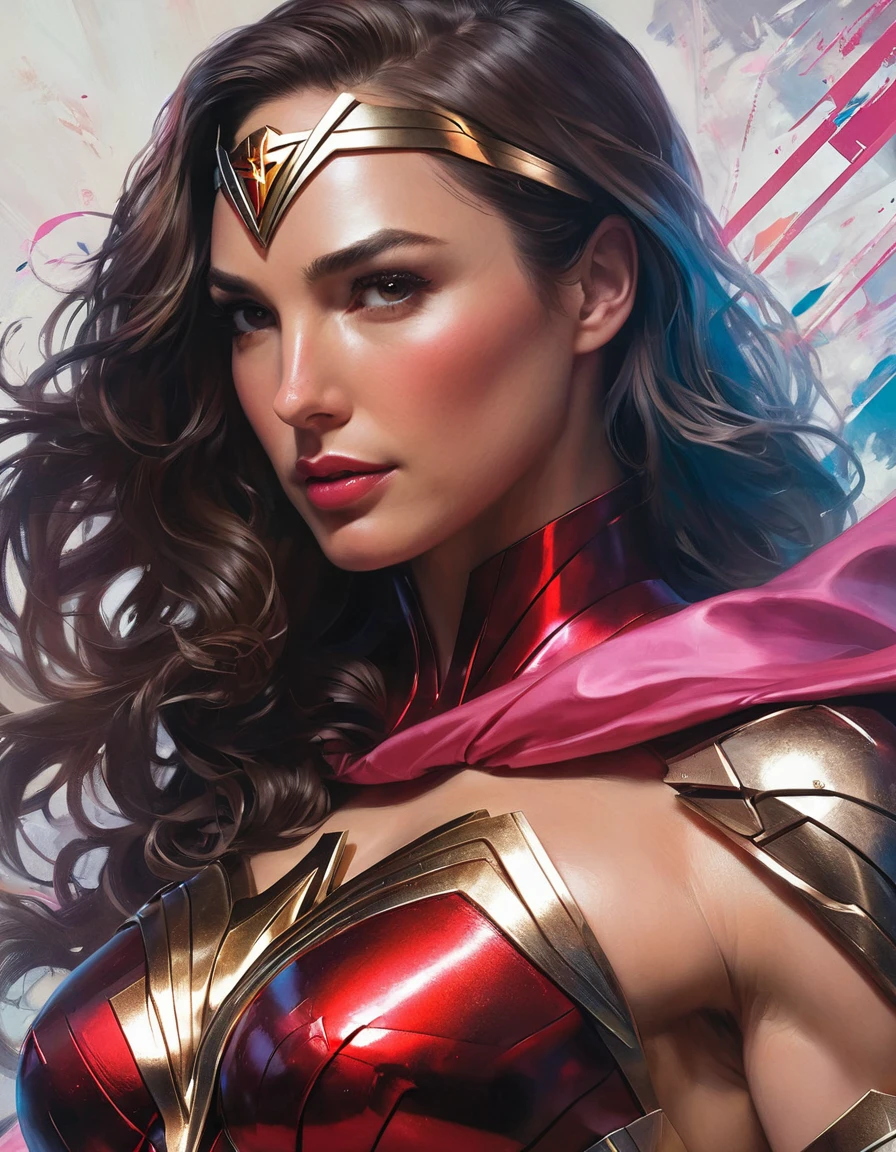 a close up of a woman in a costume on  sexy painting of gal gadot, extremely detailed artgerm, trending artgerm, as seen on artgerm, artgerm style, artgerm comic, artist artgerm i and wlop, artgerm detailed, artgerm and wlop, artgerm colorful!!!, stephen lau and artgerm, as seen on artgerm, artgerm julie bell beeple, stanley artgerm lau, artgerm and ben lo, portrait of Super girl, artgerm on artstation pixiv, posing for a picture of a person for photoshoot 