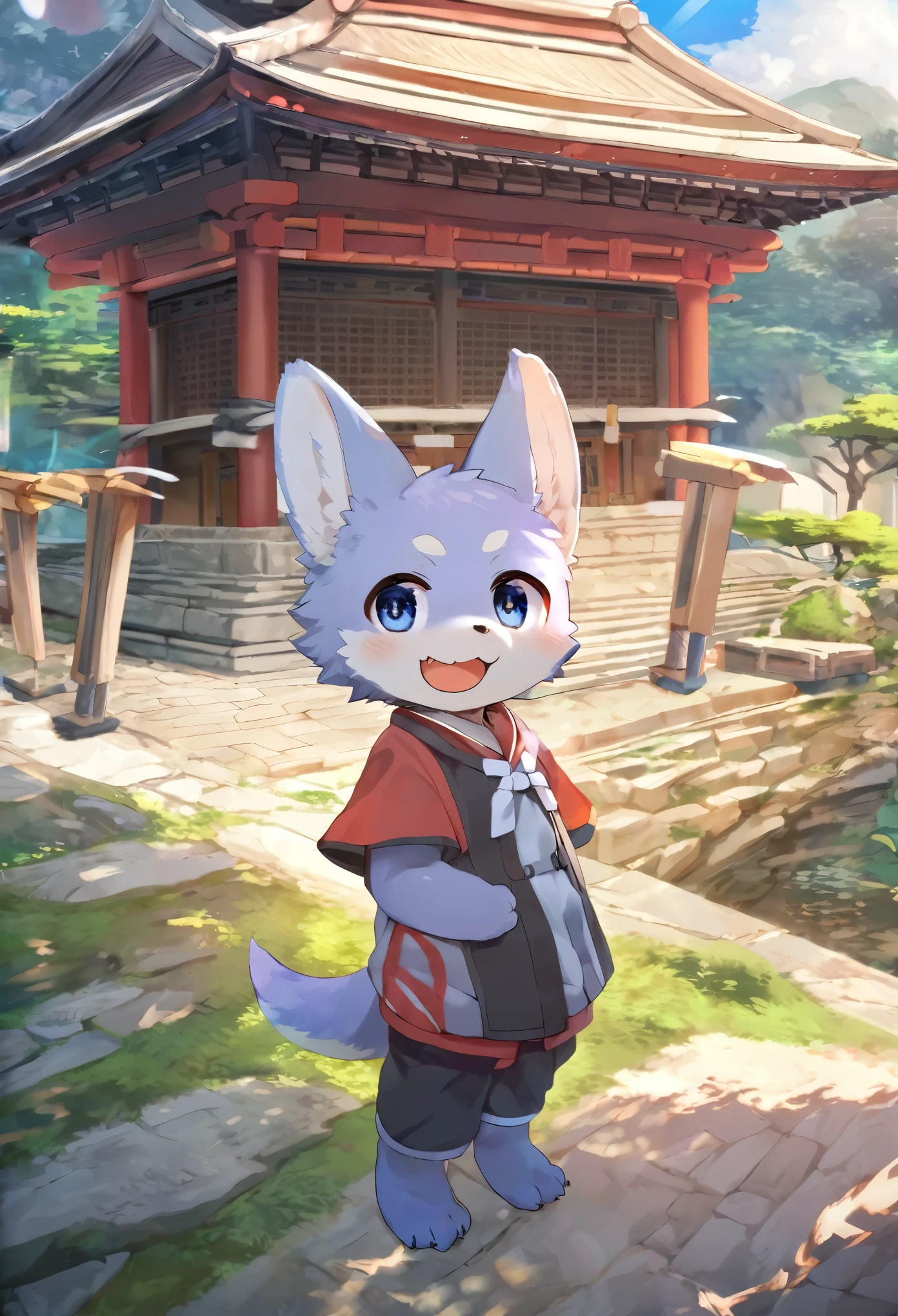 super high resolution, detailed background, World Heritage Site, 1boy, furry, kemono, Happy, joyful, absurdres(Photos of solo travelers)(kemono, furry anthro)cinematic,