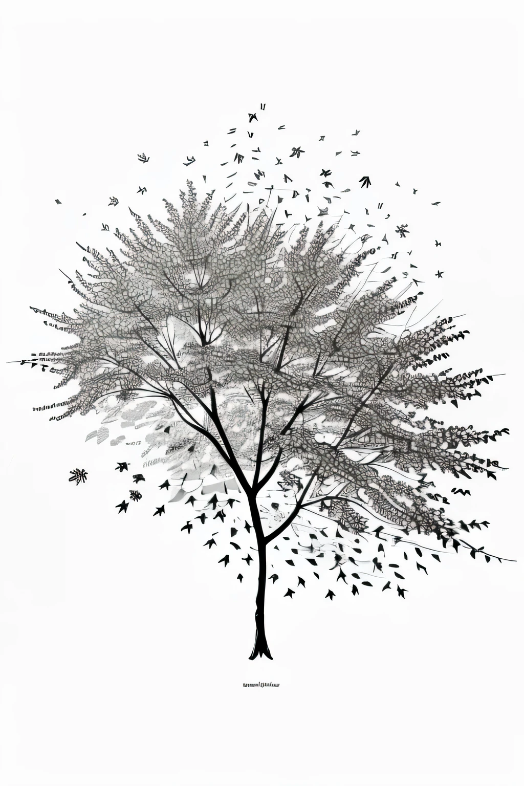 drawings autumn leaves with thin black lines and white background for coloring