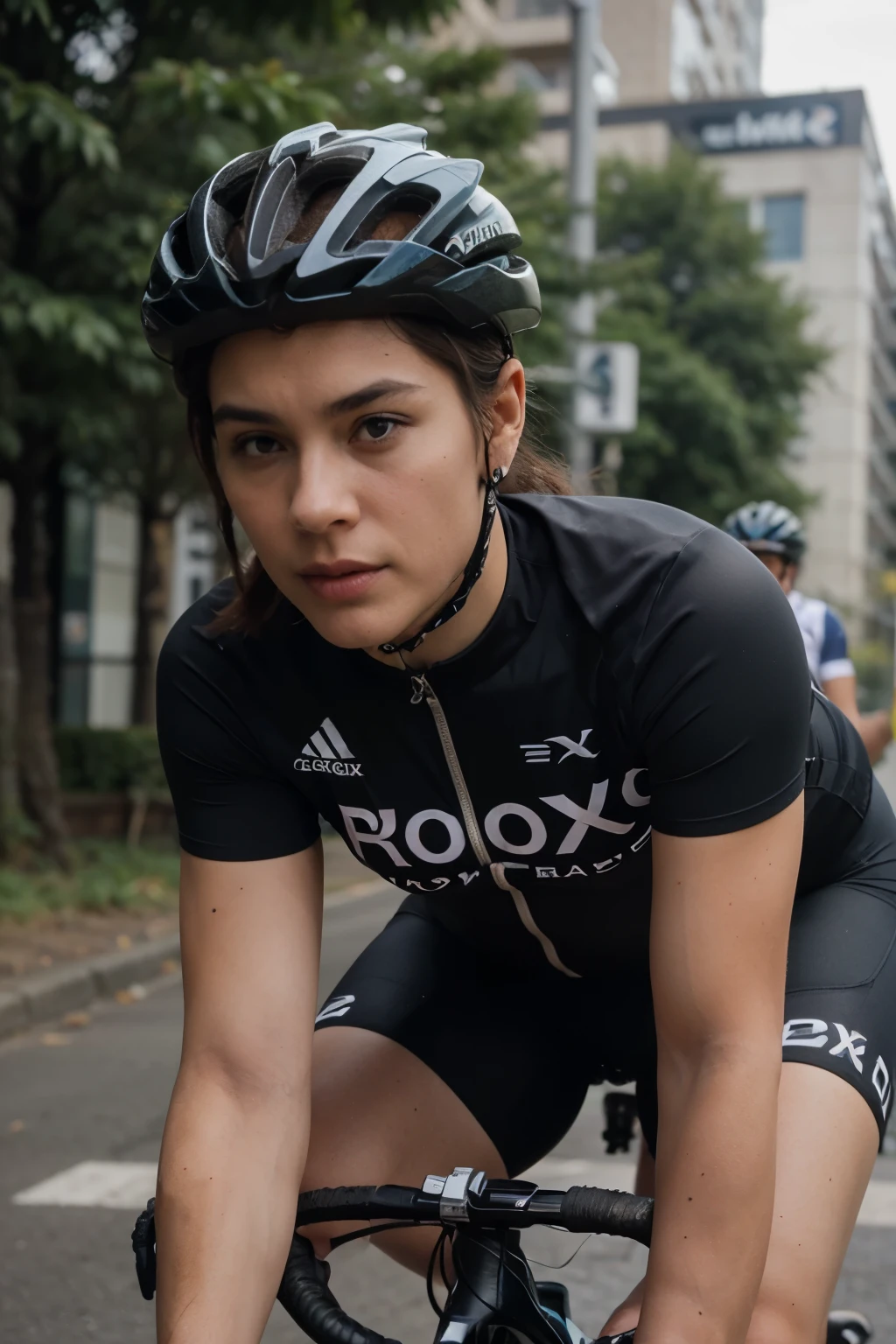 CAMISA DE CICLISMO COM A LOGO "PDX" DOURADO