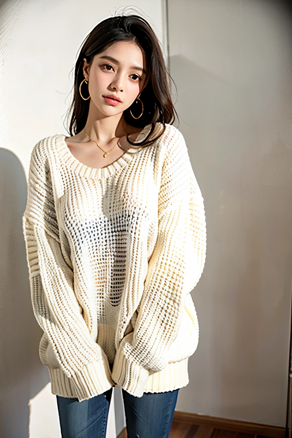 1 garota,sweater,fundo branco,