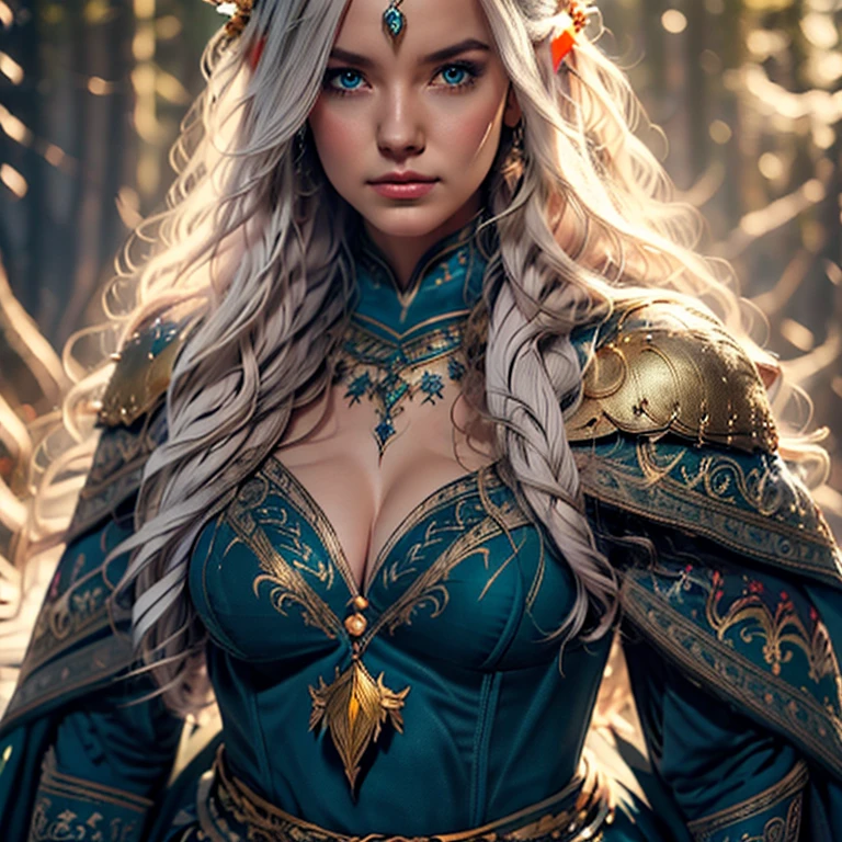 Wearing an ice crown、Woman wearing navy blue winter cloak with gold details and cleavage, snowflake brooch. long blue hair, long blue hair. Winter queen, elf princess, portrait of uma elf queen, elf queen, winter princess, uma elf queen, type germ em artstation pixiv, whole body. standing in the snow,In front of you is a huge ice castle. rpg character. medieval era. elf woman. Red-haired elves. blue eyes. Forest Elves. Forest Elves Warrior. Elf Archer. Medieval archers. archery. Organic Amadurlah. Moss green armor. soft lighting. Standing in the middle of the forest. Dense forest. bioluminescent mushrooms. fantastic environment. sunlight. sunshine. Warm highlights. Blue and yellow-green color palette. Role playing game character design. IG Model | type germ, :: Ross Drawing, The artwork is not guweiz's style, extremamly detailed type germ. whole body, Castle detailed background, Super detailed, Detailed face, Sincere POV photos, Park Lee Jeffries, Nikon D850, movie stock photography ,4 ending portra 400, F1 camera lens.6, colorful, Surreal, Realistic texture, dramatic lighting, film alembic 800 (8K, original photo, better quality, masterpiece: 1.2), Super detailed, (highly refined skin: 1.2), 8K UHD, DSLR camera, soft lighting, high quality.