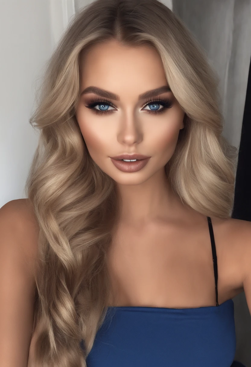 Frau mit schwarzem elegantem kleid, sexy girl with blue eyes, Portrait of Sophie Mudd, Portrait de Corinna Kopf, blonde hair and big eyes, Selfie einer jungen Frau, ohne Maquillage, smokey eyes Make-up, Visage avec Artgram, dezentes Maquillage, im club, gros seins, Blonde