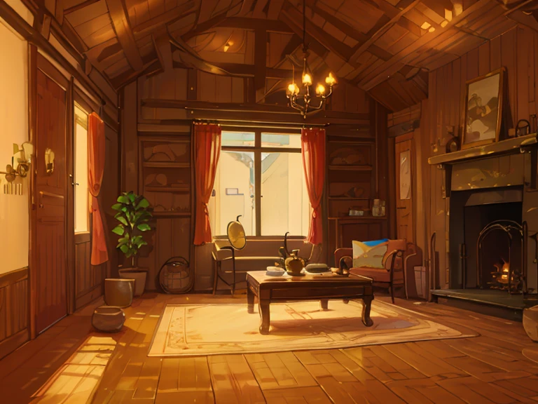 The dim,Quality,oud,living room,a house,wooden