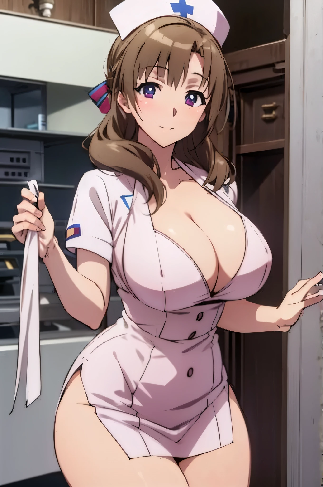 1Girl, Mamako Oosuki In the anime Okaasan Online, Very big breasts, Very detailed 