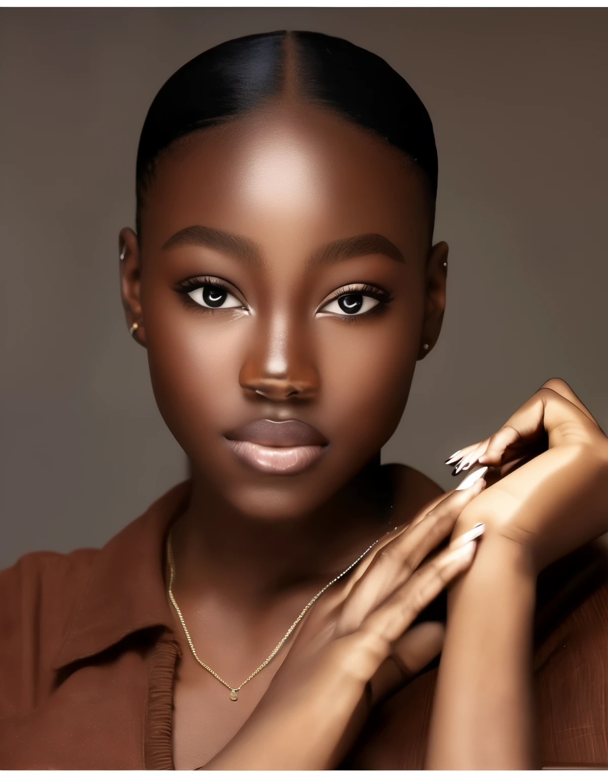 Create a realistic image of the stunning face of actress Lupita Nyong'o against a completely dark background. Use a telephoto lens like an 85mm, 100mm, or 200mm to bring her features to the forefront while ensuring a clear and crisp depiction. Opt for a high-quality camera model such as the Sony α7 III, Nikon D850 DSLR 4k, or Canon EOS R5 to capture every detail and nuance with exceptional realism.
Position Lupita Nyong'o in a way that accentuates her elegance and grace, allowing her facial expressions to take center stage. The dark background will serve to emphasize her features and convey a sense of dramatic intensity.
Utilize appropriate lighting techniques to illuminate her face while maintaining the deep black background. Achieving a balanced lighting setup will ensure that her features are beautifully highlighted without compromising the dark backdrop.
By skillfully blending the subject, lighting, and background, you'll create a compelling and lifelike image of Lupita Nyong'o that captures her distinctive beauty and enigmatic presence against the dark void.