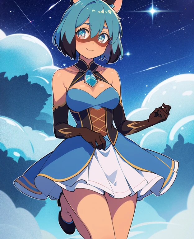 Elora pelzig, detailed and extremely cute bodycoat, Flaum, Meisterwerk, Search for beautiful surroundings, detaillierter Hintergrund, Happy, Blattkleid,
