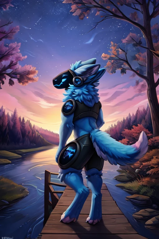 (((Light blue fur protogen))) , big chest, day, sexy, sensual, detailed, uploaded to e621, beautiful and detailed portrait of an anthropomorphic Light blue fur protogen, (((male ))) uploaded to e621, zaush, foxovh, movie lighting, , thicc, alone, ((submissive)) , close up view from above, muscular toned, muscles, muscular build, with a slight bulge in his pants of happiness, hentai, As the sun begins its descent, casting long shadows through the trees, the clouds overhead take on hues of orange and pink, reflecting the warm colors of the forest below. A gentle breeze rustles the leaves, sending them fluttering down to join the thick carpet already blanketing the path. The air is crisp and cool, carrying the earthy scent of fallen leaves and damp soil.
Through the trees, you can glimpse a small stream, its waters reflecting the colors of the sky. The gurgling sound of the water adds a peaceful melody to the scene. Perhaps a small wooden bridge crosses the stream, its planks worn smooth by time and weather.
As dusk deepens, the forest comes alive with the sounds of nocturnal creatures. Owls hoot softly in the distance, while crickets chirp their rhythmic tune. A family of deer might cautiously emerge from the undergrowth, their eyes reflecting the fading light.
High above, a flock of geese honks as they fly in formation, heading south for the winter. The first stars begin to twinkle in the darkening sky, promising a clear night to come. The scene is a perfect blend of serenity and the vibrant beauty of the changing seasons.
Is there anything else you'd