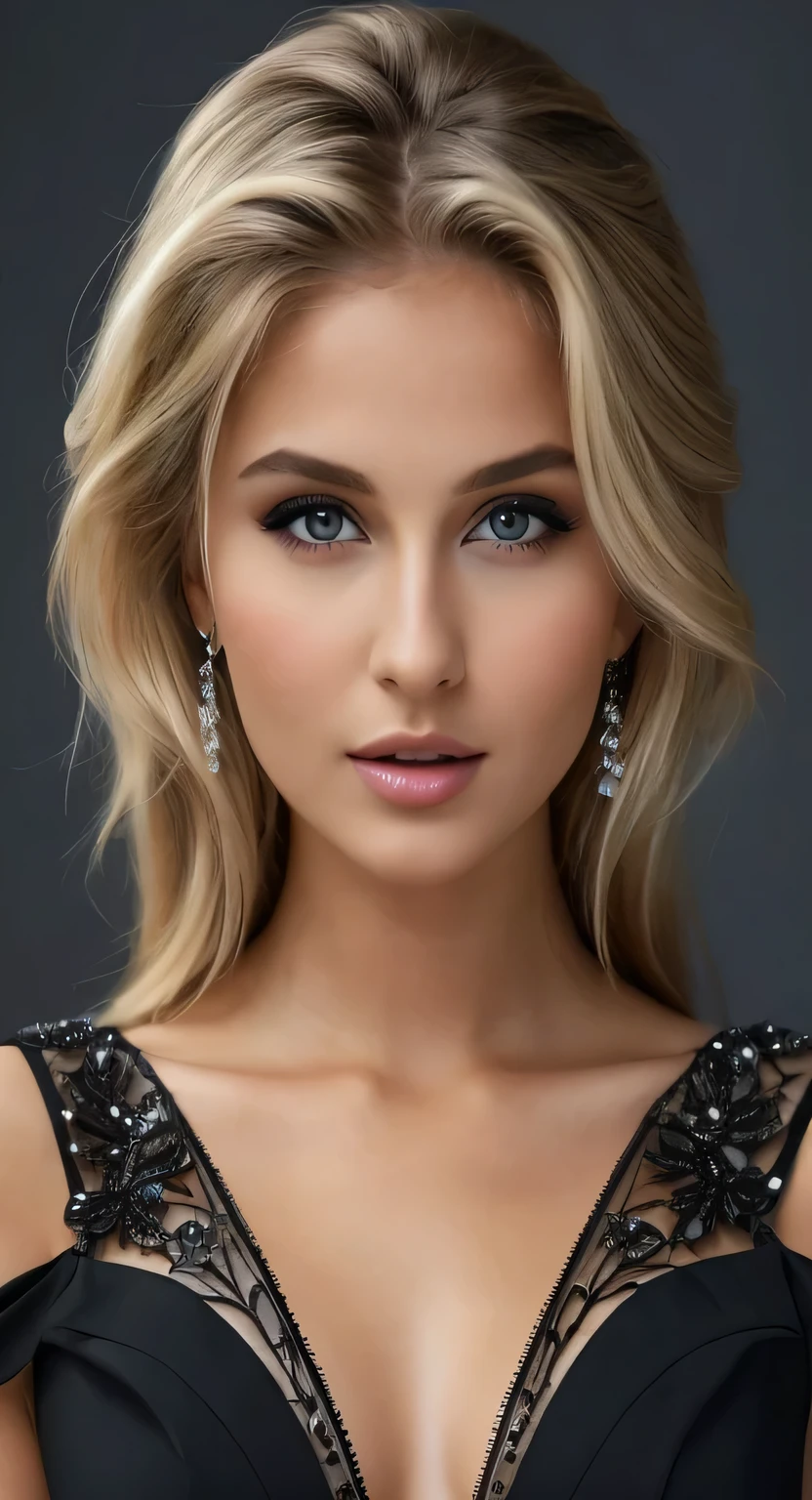 a woman in a black dress posing for a picture, photo of a beautiful woman, beautiful blonde girl, beautiful blonde woman, beautiful female model, beautiful portrait image, beautiful young woman, beautiful model girl, a gorgeous blonde, beautiful girl model, very beautiful young woman, jaw dropping beauty, a beautiful young woman, beautiful model, blonde woman, extremely beautiful face