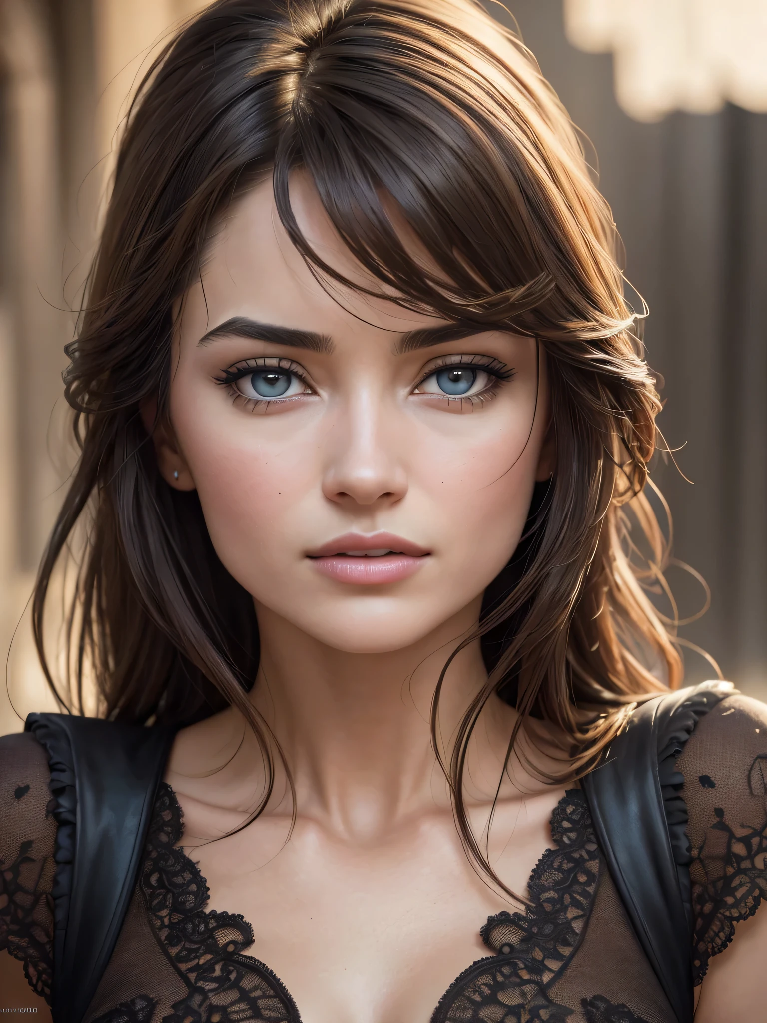 (masterpiece), best quality, stunning 25 years old woman (mix of Ana de Armas and Olga Kurylenko) head portrait, expressive eyes, perfect face, clear detailed features, vivid eyes, straight black hair, brick wall in the background, casual clothes, highly detailed vfx portrait, ultra realistic uhd face, highly detailed vfx portrait of, ultra detailed portrait, ultra - realistic faces, hyper realistic face, 4k symmetrical portrait, 24mm, 4 k symmetrical portrait, soft portrait shot 8 k, accurate ultra realistic faces, hyperrealistic faces, soft cinematic light, adobe lightroom, photolab, hdr, intricate, elegant, highly detailed, sharp focus, ((((cinematic look)))), soothing tones, insane details, intricate details, hyperdetailed, low contrast, soft cinematic light, dim color, exposure blend, hdr, faded, slate gray atmosphere, (intricate details:1. 12), high contrast, high saturation, dslr, hdr, (intricate details, hyperdetailed:1. 15)