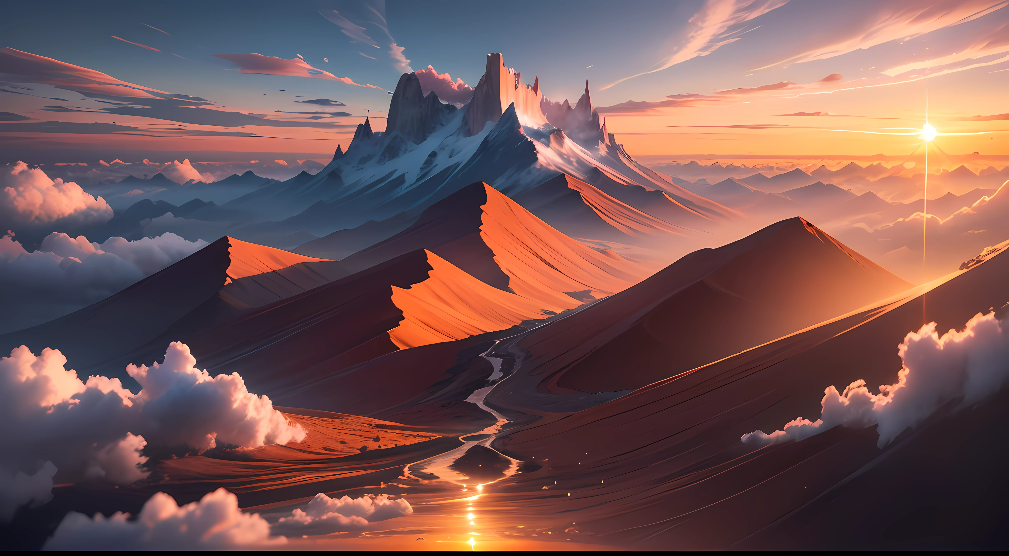An image of a bright, captivating sunrise, symbolizing the beginning of a new journey. Cinematic, realistc, 8k.
