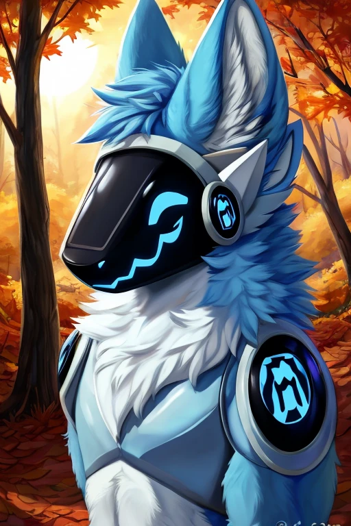 (((Light blue fur protogen))) , big chest, day, sexy, sensual, detailed, uploaded to e621, beautiful and detailed portrait of an anthropomorphic Light blue fur protogen, (((male ))) uploaded to e621, zaush, foxovh, movie lighting, , thicc, alone, ((submissive)) , close up view from above, muscular toned, muscles, muscular build, Japanese anime style, Art Prompt: Autumn Forest Encounter (Japanese Anime Style)
Imagine a dense forest in late autumn, leaves ablaze with fiery reds, burnt oranges, and golden yellows carpeting the winding path. The setting sun casts long shadows and a warm glow through the trees, creating an ethereal atmosphere of dusk. A muscular, light blue protogen stands on the path, gazing into the distance with a sense of contemplation and wonder. The protogen should blend into the environment, becoming one with the vibrant colors of the forest. Include details like mushrooms, fallen logs, and small forest creatures to bring the scene to life. Capture the peace and tranquility of being alone in nature, using a vibrant color palette to emphasize the beauty of the autumn foliage. Draw inspiration from Studio Ghibli films like Princess Mononoke and My Neighbor Totoro, or anime series with nature themes like Mushishi and Non Non Biyori.,((( light blue fur protogen))) Japanese anime style