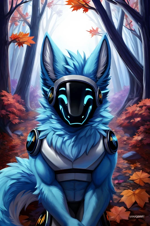 (((Light blue fur protogen))) , big chest, day, sexy, sensual, detailed, uploaded to e621, beautiful and detailed portrait of an anthropomorphic Light blue fur protogen, (((male ))) uploaded to e621, zaush, foxovh, movie lighting, , thicc, alone, ((submissive)) , close up view from above, muscular toned, muscles, muscular build, Japanese anime style, Art Prompt: Autumn Forest Encounter (Japanese Anime Style)
Imagine a dense forest in late autumn, leaves ablaze with fiery reds, burnt oranges, and golden yellows carpeting the winding path. The setting sun casts long shadows and a warm glow through the trees, creating an ethereal atmosphere of dusk. A muscular, light blue protogen stands on the path, gazing into the distance with a sense of contemplation and wonder. The protogen should blend into the environment, becoming one with the vibrant colors of the forest. Include details like mushrooms, fallen logs, and small forest creatures to bring the scene to life. Capture the peace and tranquility of being alone in nature, using a vibrant color palette to emphasize the beauty of the autumn foliage. Draw inspiration from Studio Ghibli films like Princess Mononoke and My Neighbor Totoro, or anime series with nature themes like Mushishi and Non Non Biyori.,((( light blue fur protogen))) Japanese anime style