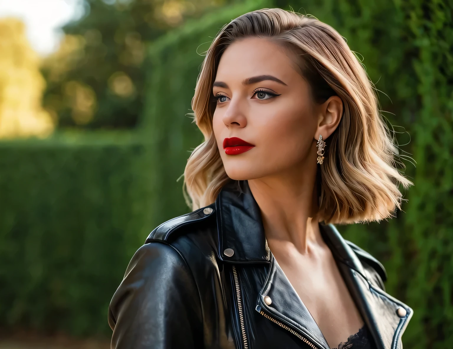 drak red lips, closed mouth