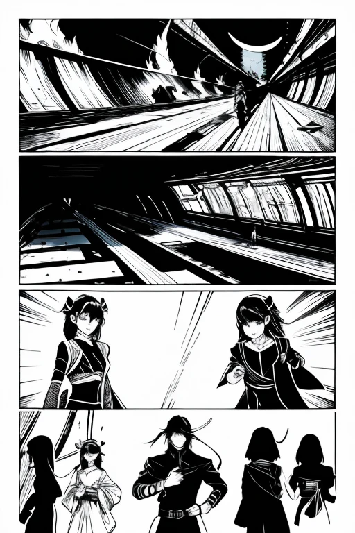 (best quality,4k,8k,highres,masterpiece:1.2),ultra-detailed,realistic:1.37,anime line art,line art,black and white,anime style,lineart,vivid colors,sharp focus,professional,sketchy style,expressive strokes,detailed shading,contrast:1.1,dark tones,emotional atmosphere,dramatic,high contrast lighting,intense shadows,stylized characters,catchy silhouettes,charismatic expressions,anime eyes,thin lines,flowing hair,long hairstyles,elaborate costumes,japanese culture,action scenes,dynamic poses,splashes of color,grayscale coloring,background-less characters,cityscape backgrounds,sci-fi elements,fantasy elements,magical effects,storytelling compositions,imagination,energy,passion,creativity