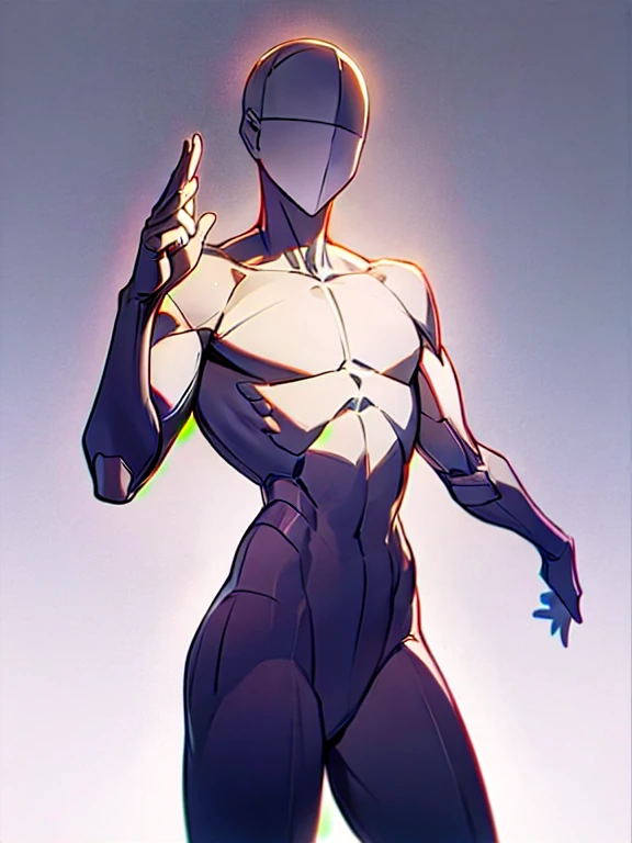 faceless halfbody base, male, cool pose
