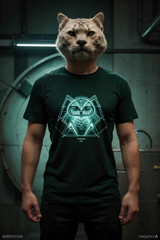 playera verde con dibujos de ingenieria en mecatronica y un buho