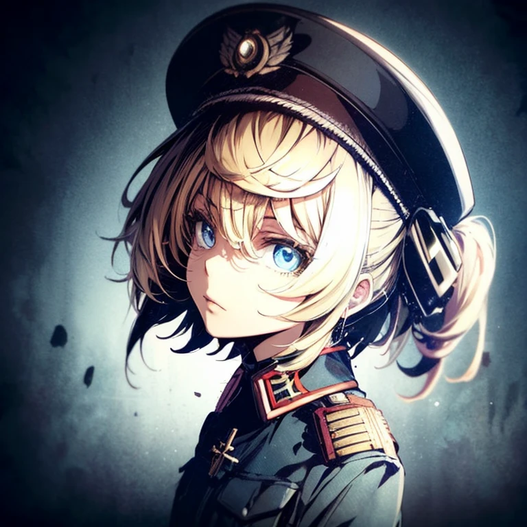 An exquisite masterpiece,Best quality,Illustration style,Anime girl with a curly ponytail,Beautiful eyes,summer,The white short-sleeved hem is blown by the wind,denim pant,Blue-purple gradient goggles,small ,Heartwarming,Young and beautiful,heroic look,Black and white combination,Blonde hair,Presents a natural casual style。There is a gold part in the dynamic position,Large aperture portrait,Screen whitening,strong contrast of light and shadow,the texture is super strong,the picture is super clear and concise,Extremely beautiful,The temperament is elegant,Delicate facial expressions,urban backdrop,Rainy days,Pavement water reflection