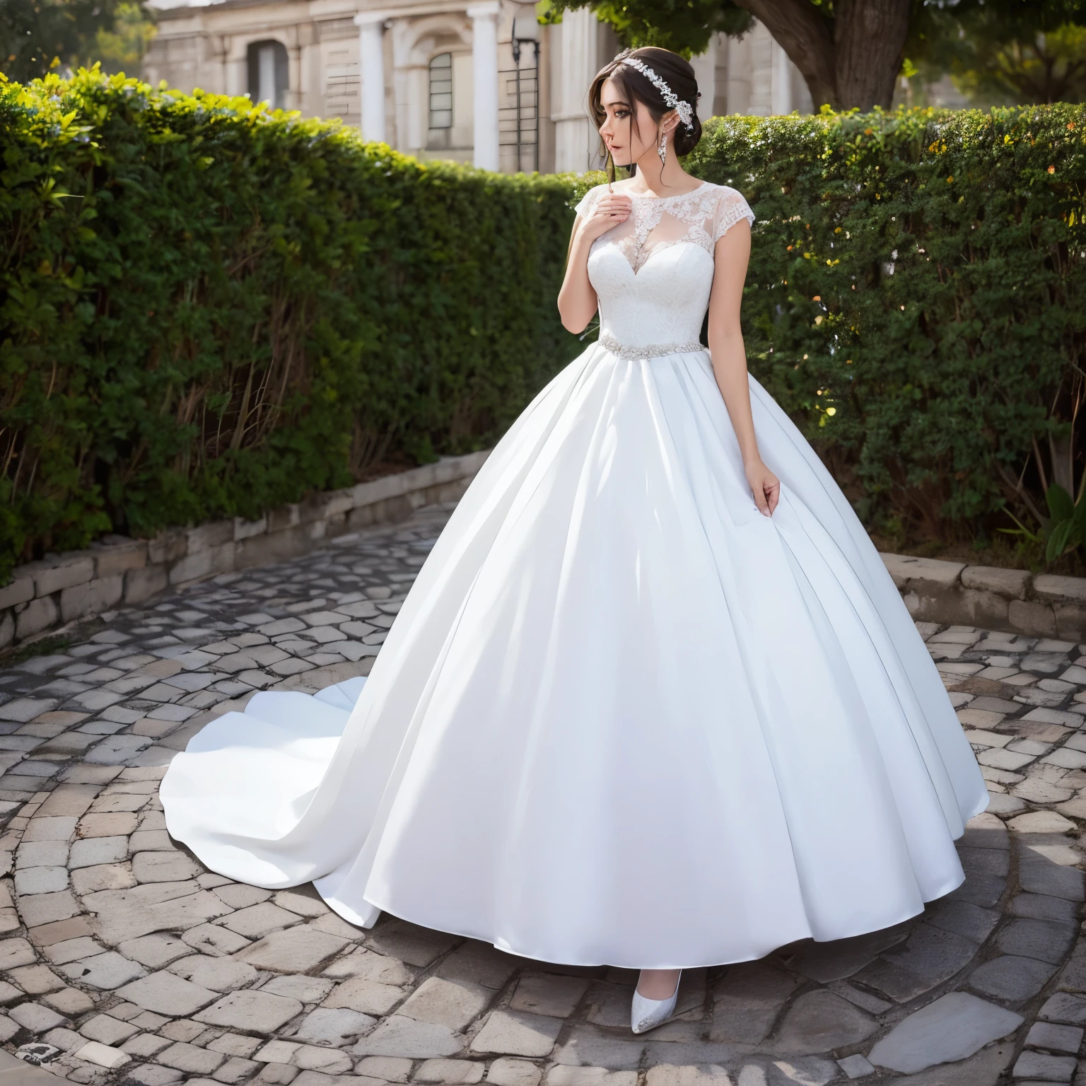 Un dibujo de moda de un vestido de novia