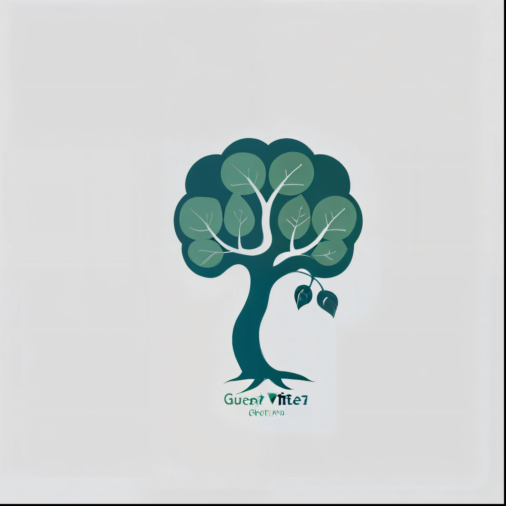 modern logo, niche self-knowledge psychologist, Tree with big deep roots and brain-shaped leaves. elegant, simplified, 2D, flat design, vibrant Blue #0000FF ,green #808000 colors, simple