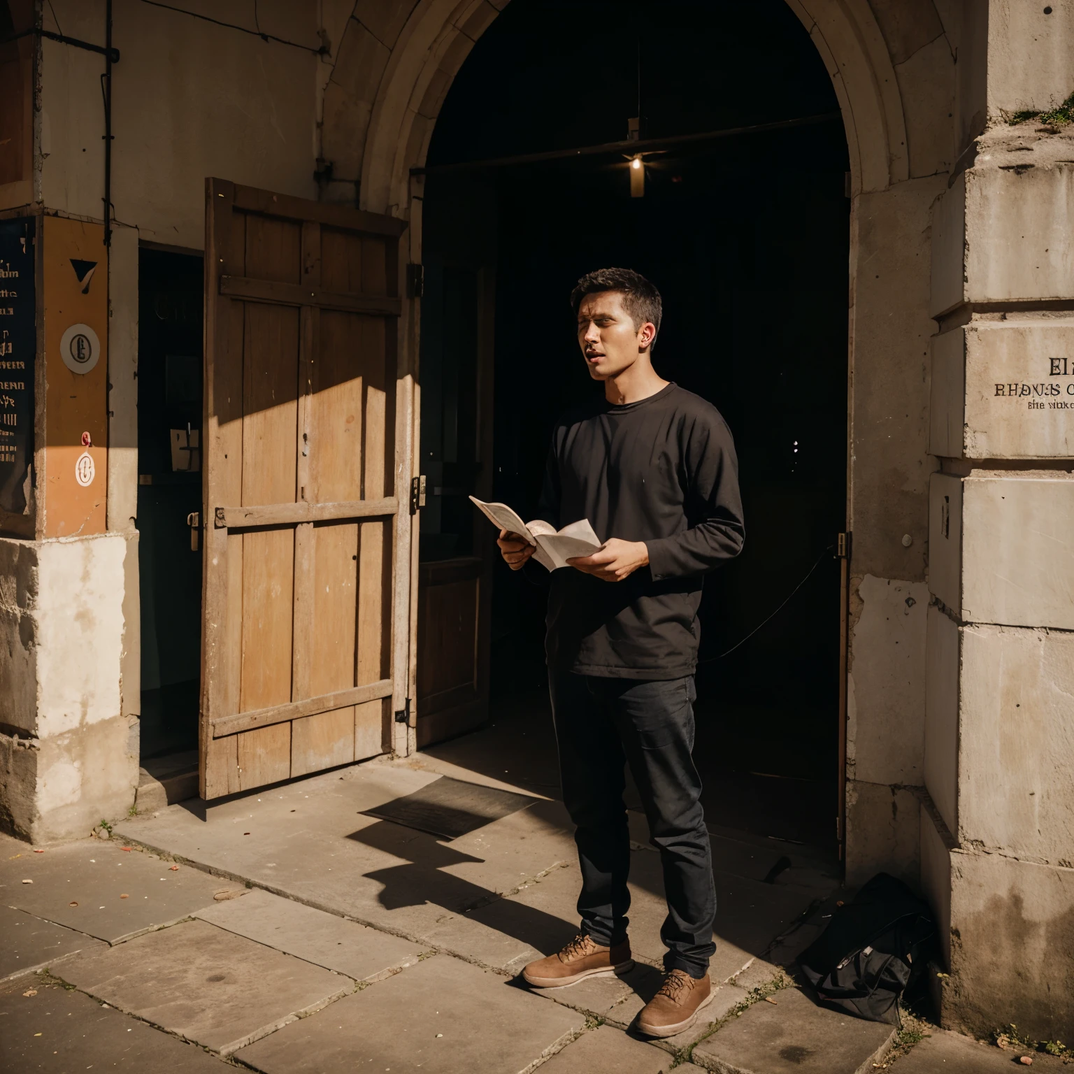 Man preaching the word of God in photographic version