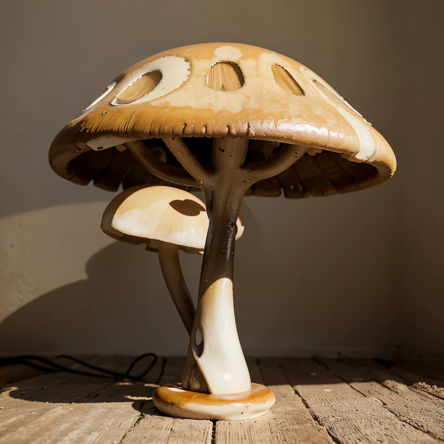 An acrylic mushroom in cubism style