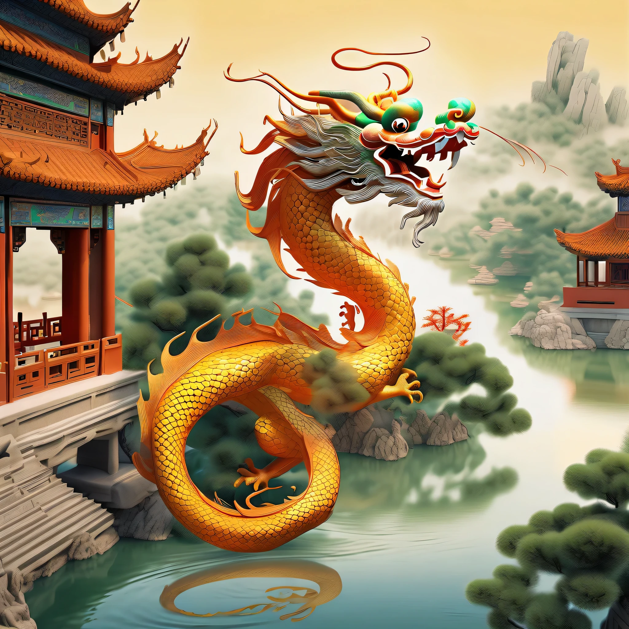 Stable Diffusion Art,Image Processing for Stable Diffusion,Computer Vision and Stable Diffusion,Chinese Dragon Diagram,Chinese Traditional Art and Stable Communication,Steadily spreading digital art,Chinese dragon flying over the Old Summer Palace,Stable diffusion algorithm for artistic rendering,Creating Chinese-style illustrations using stable diffusion,Yuanmingyuan scenery and Chinese dragon