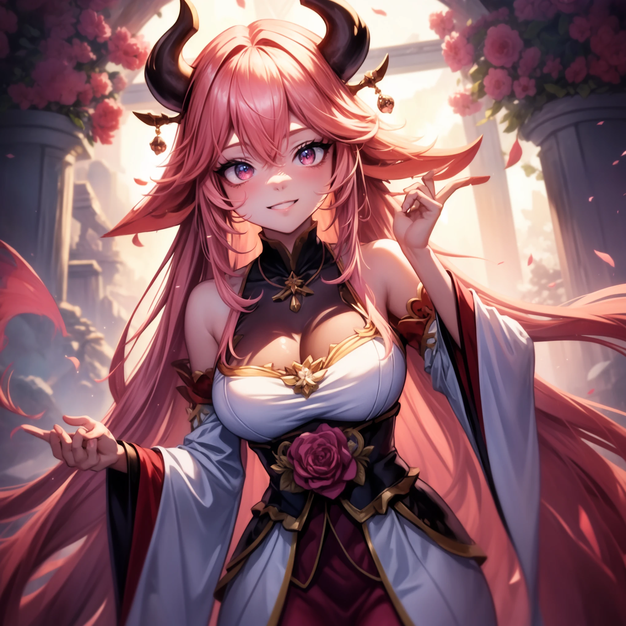 (best quality,4k,8k,highres,masterpiece:1.2),ultra-detailed,(realistic,photorealistic,photo-realistic:1.37),anime style,colorful,colorful hair,long hair,excited expression,Japanese outfit,beautiful detailed eyes,vibrant colors,kawaii,playful,sparkling background,manga inspired,neon lights,elegant pose,flowing hair,eyeshadow,eyeliner,smiling face.