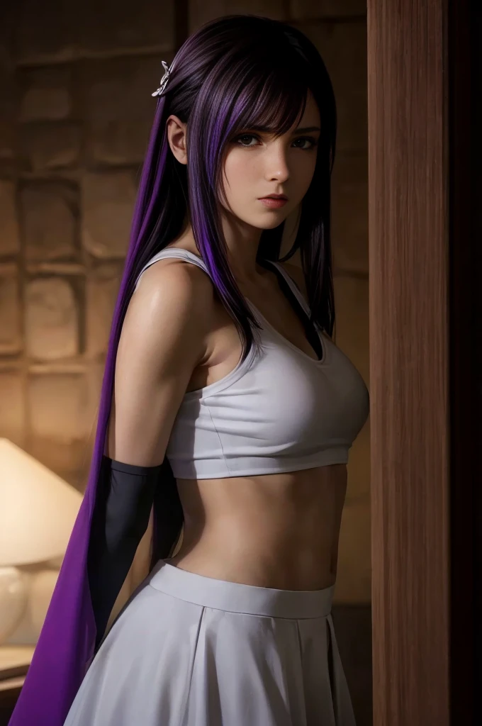 (melhor qualidade,ultra-detalhado),(Realista:1.37),tifa lockhart, Rosto bonito e detalhado, textura ultra realista, rosto delicado, corpo delicado, expression with sexy look, athletic body