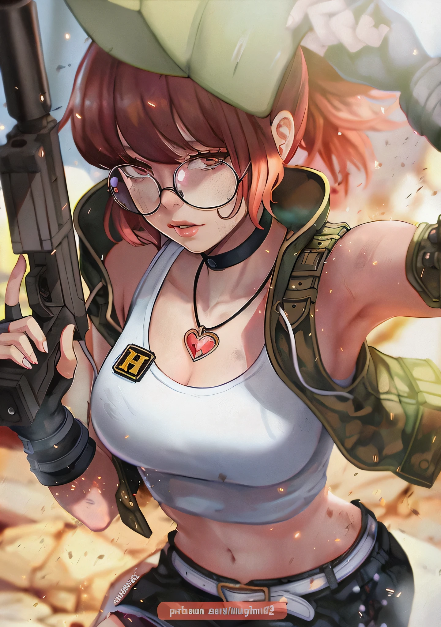 Chica de anime con una pistola y un sombrero en la cabeza, obra de arte al estilo de guweiz, arte de anime digital detallado, mechanized chica soldado, guweiz, fanart best art station, chica soldado, anime rudo 8K, Guweiz en ArtStation Pixiv, arte anime digital avanzado, digital anime illustration, infantry girl, estilo anime 4k