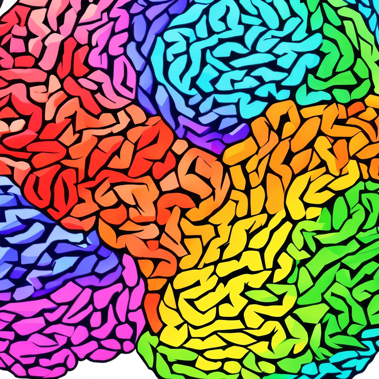  Multicolored human brain drawing 
