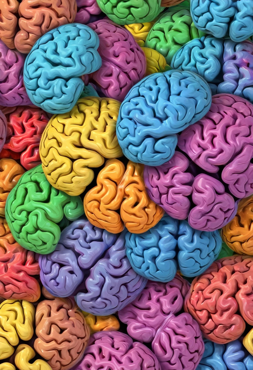 Multicolored human brain 