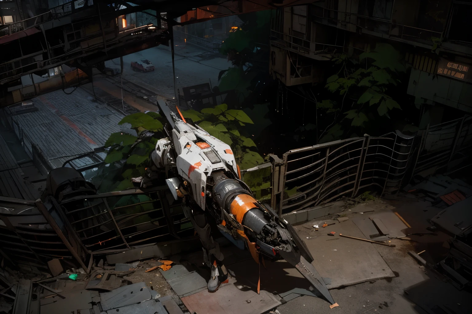 (Best quality, 8k, 32k, Masterpiece, UHD:1.2) Set the scene in a gritty urban landscape where towering skyscrapers have been replaced by hulking metallic structures and sprawling masses of robotic debris. Emphasize the juxtaposition of advanced technology and urban decay, with gleaming futuristic elements contrasted against the rusted and battered remnants of war.
Populate the scene with a variety of robotic creatures and machines, ranging from sleek and streamlined to bulky and industrial. Incorporate elements of classic 1980s robot designs, such as angular shapes, exposed mechanical parts, and glowing energy sources, to evoke a sense of retro-futuristic nostalgia.
Use dynamic lighting and dramatic shadows to enhance the atmosphere of conflict and tension, with flickering neon signs casting eerie shadows across the decaying cityscape. Experiment with bold color choices and dramatic contrasts to heighten the sense of visual impact and emotional intensity.
Depict the streets littered with the wreckage of robotic battles, with twisted metal, shattered glass, and burning debris strewn across the landscape. Use cinematic framing and composition to convey the chaos and destruction of war, with smoke billowing from ruined buildings and sparks flying from malfunctioning machinery.
Finally, imbue the scene with a sense of narrative intrigue and mystery, leaving viewers to speculate about the events that led to the city's downfall and the role that advanced technology played in shaping its fate. Invite viewers to explore the richly detailed world you've created, uncovering hidden stories and untold secrets hidden amidst the ruins."