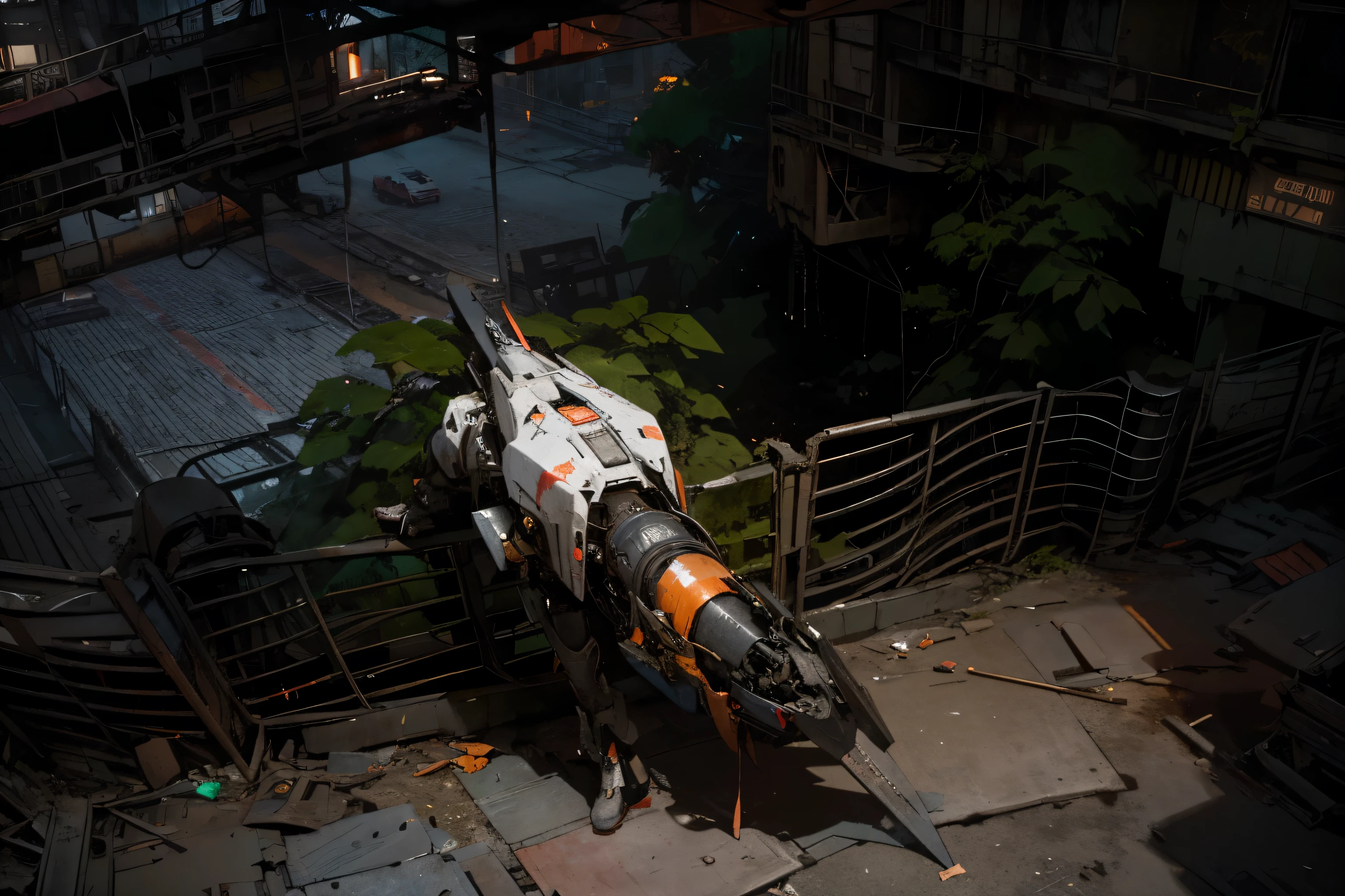 (Best quality, 8k, 32k, Masterpiece, UHD:1.2) Set the scene in a gritty urban landscape where towering skyscrapers have been replaced by hulking metallic structures and sprawling masses of robotic debris. Emphasize the juxtaposition of advanced technology and urban decay, with gleaming futuristic elements contrasted against the rusted and battered remnants of war.
Populate the scene with a variety of robotic creatures and machines, ranging from sleek and streamlined to bulky and industrial. Incorporate elements of classic 1980s robot designs, such as angular shapes, exposed mechanical parts, and glowing energy sources, to evoke a sense of retro-futuristic nostalgia.
Use dynamic lighting and dramatic shadows to enhance the atmosphere of conflict and tension, with flickering neon signs casting eerie shadows across the decaying cityscape. Experiment with bold color choices and dramatic contrasts to heighten the sense of visual impact and emotional intensity.
Depict the streets littered with the wreckage of robotic battles, with twisted metal, shattered glass, and burning debris strewn across the landscape. Use cinematic framing and composition to convey the chaos and destruction of war, with smoke billowing from ruined buildings and sparks flying from malfunctioning machinery.
Finally, imbue the scene with a sense of narrative intrigue and mystery, leaving viewers to speculate about the events that led to the city's downfall and the role that advanced technology played in shaping its fate. Invite viewers to explore the richly detailed world you've created, uncovering hidden stories and untold secrets hidden amidst the ruins."