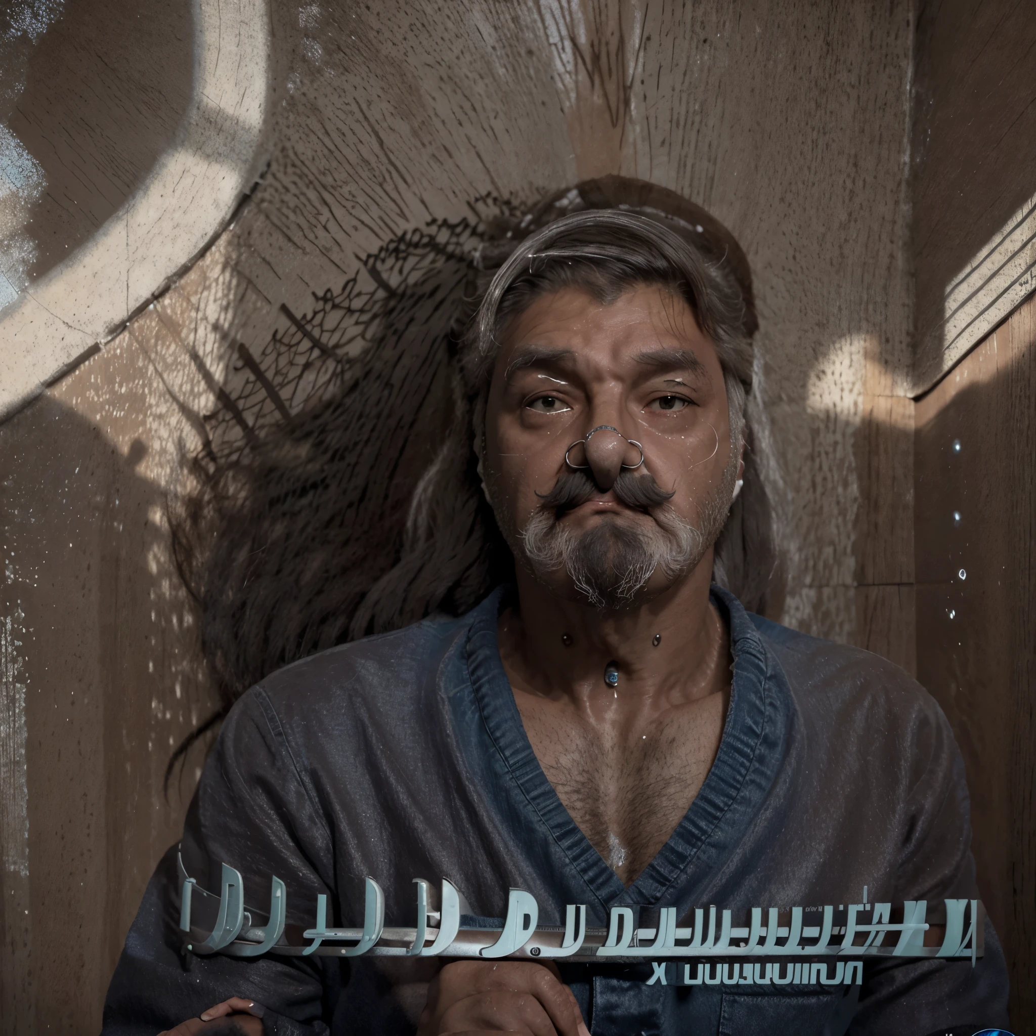 Retrato de uma homem hiperrealista, de David Hockney e Alphonse Mucha, Fotorrealista, dynamic lighting, art station, Poster, volumetric lighting, rosto altamente detalhado, 4K, premiado, 1 mulher, darkness, sombras profundas, sutil, retrato, (((((Doutor: 1.4)))), Cabelo curto, cabelo preto, copos