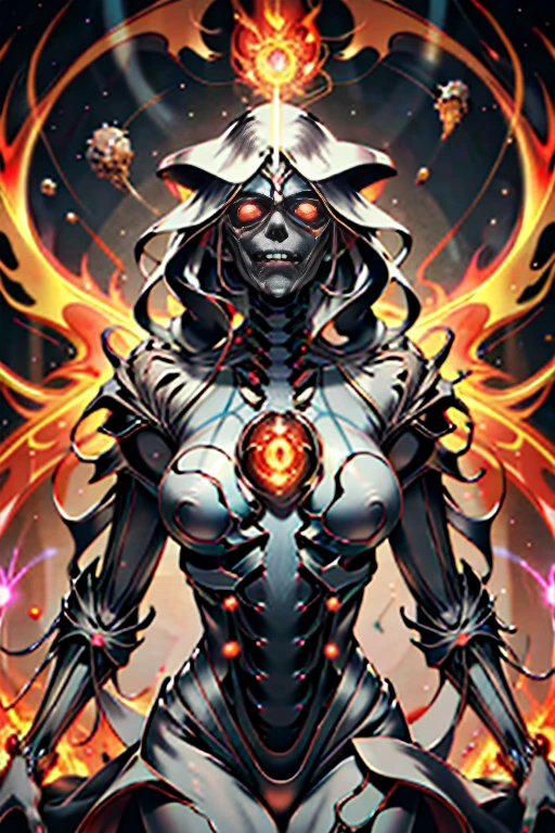 best quality,4k,8k,highres,masterpiece:1.2,ultra-detailed,realistic:1.37,HDR,UHD,studio lighting,ultra-fine painting,sharp focus,physically-based rendering,extreme detail description,professional,art nouveau,tarot card style, (2 characters), dynamic angle, (dynamic pose), fierce expression, Full body, alien female,creatures from outer space, JnTrp, An alien female doing a summoning ritual, (she is infusing energy into a creature corpse:1.6), (red magic enenrgy flows into the creature corpse), fractalized, organic exoskeleton,glass exoskeleton,alien flora,bioluminescent fungi,vivid colors,pale red hues,trending on cgsociety,landscape,horror,sci-fi,concept artists,bright and vibrant colors,dreamy lighting