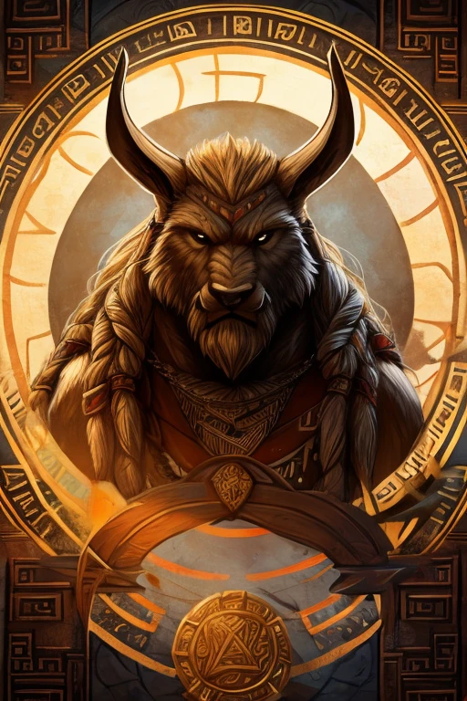 character, viking, strong, northern mythologi, looking straight forward, pretty, including runes, in a circle shape like a coin, art style