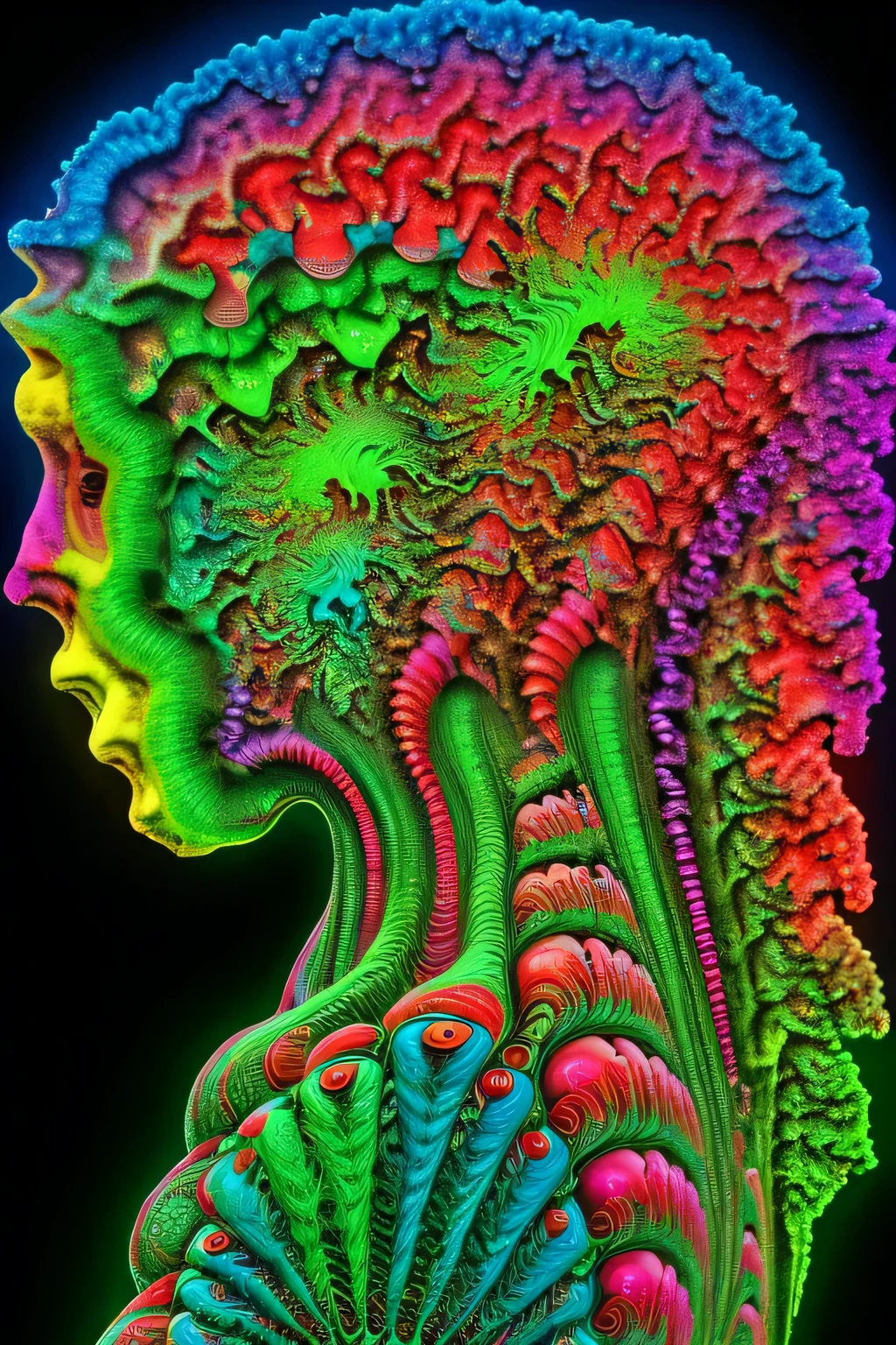 highest quality, masterpiece, ultra high resolution, fractal, acid, alien, psychedelic