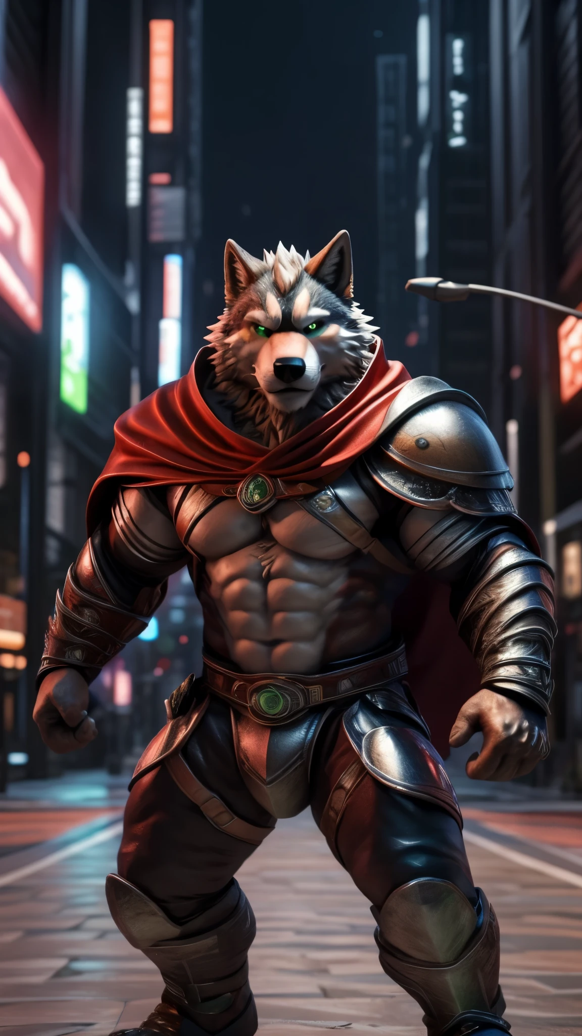 1. A mesmerizing 3D render captures the essence of Seth from Tokyo Afterschool Summoner. He stands proudly on the beach, his skinny muscles showcased in blue swim underwear. With brown furs and alluring green eyes, his black scleras add a touch of mystery. Blushing with a hint of red, Seth's gaze invites viewers to dive into this detailed masterpiece, trending on ArtStation.
2. Prepare to be captivated by the ultra-detailed depiction of a middle-aged muscular anthro wolf in a knight costume. Cloaked in a long red cherry cloak, his sharp focus gaze pierces through the screen, beckoning you into the scene of a movie. With depth of field and motion blur enhancing the dramatic