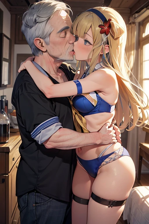 {perfect anatomy},((1 girl and 1 old man:hug each other:1.7))),(kiss:1.6),(looking at the viewer:1.4),absurd solution,  (cum overflow) ,((KanColle)), (Ahegao, blush, Sweat, open your mouth, roll your eyes, tears, stick out tongue,)(parted lips),(closed my eyes),(feeling weak),stars and stripes bikini,(masterpiece, highest quality, figure, delicate details, 8K:1.3), (studio light, best shadow, picturesque, style adder),
break, (sharp eyeliner, (symmetrical eyes, perfect eyes, fine eyes), finely detailed beautiful face, perfect anatomy),
break, nice hands, perfect hands, By Guido Daniele,
break, 1short girl, alone,break,
break, Fletcher MKII bikini KC, (green) bikini, (sailor collar) Bando, (hibiscus) hair flower, (green) hair band, belly button, thigh strap, clavicle,
break