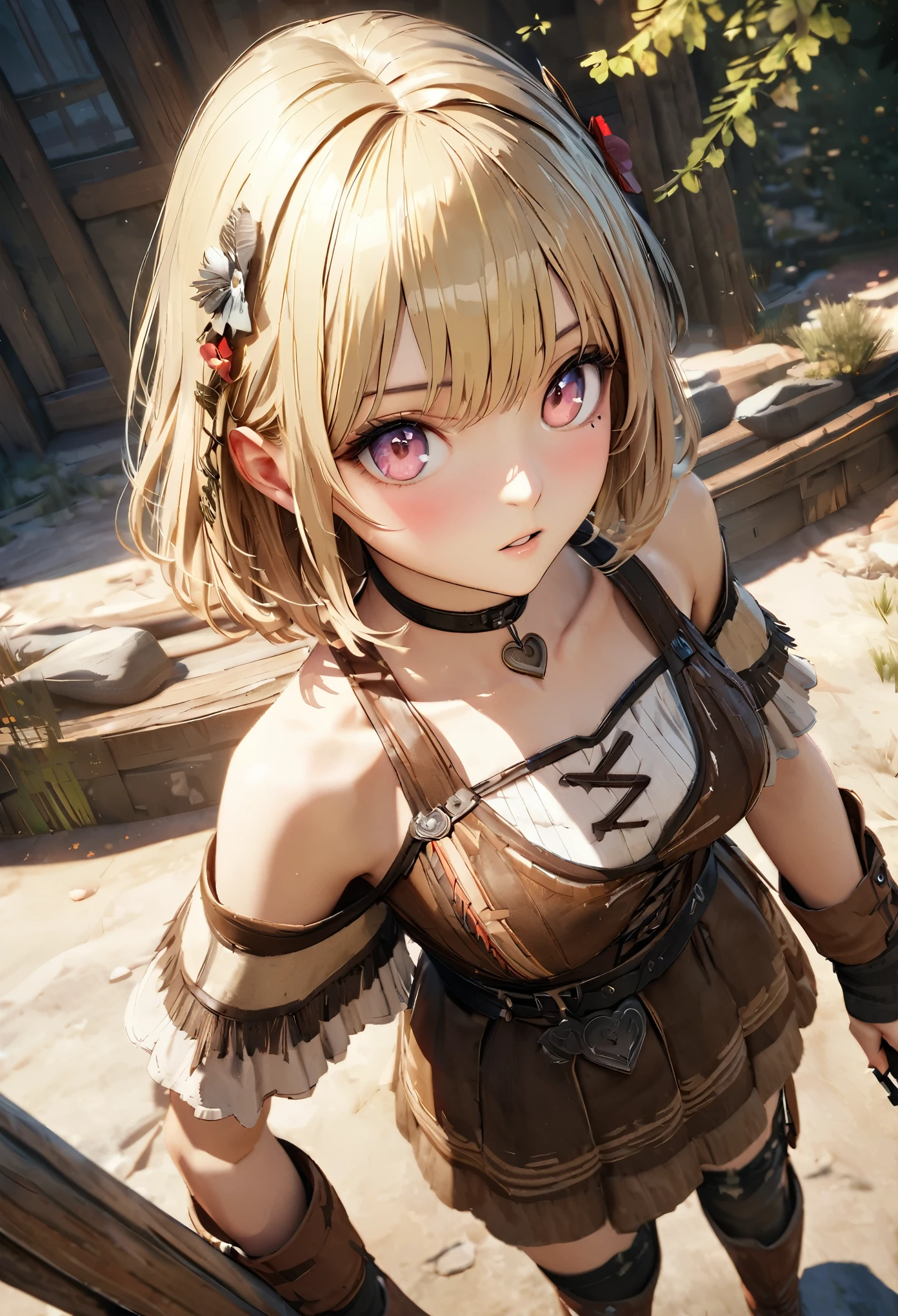 masterpiece,highest quality, Super detailed, High resolution, expensive resolution, HDR, 4k, 8K, unity 8k wallpaper, Super detailed CG, masterpiece, realistic, 2D, 3D, beautiful details, depth, fine texture , super fine: 1.3, Fully focused, Crispy.skin, .he,
Very cute anime girl 、Desolate wilderness、cowboy style costume、cowboy hat、cowboy boots、hand gun、mexican wilderness、duel、Standing with a hand gun、blonde short hair wearing expensive , one girl、alone, blonde short hair, cowboy style、cowboy hat、hand gun、duel、cowboy bootole under the eye, looking at the viewer , expensive , blush, mole, parted lips, hair ornaments, heart, pink eyes, choker