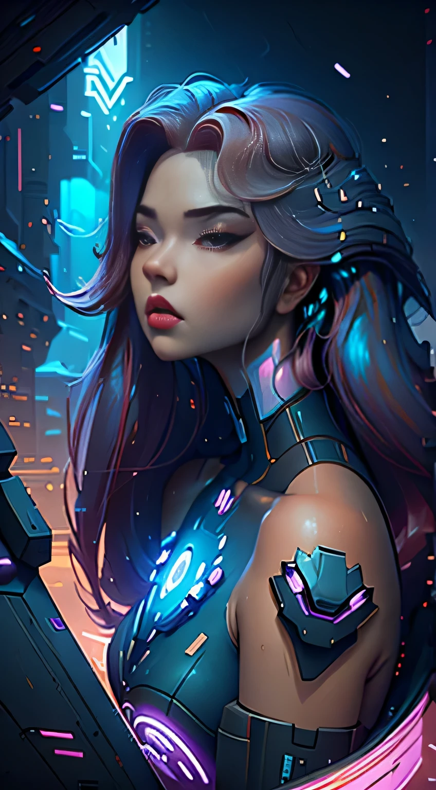 futuristic woman in a futuristic suit standing in a tunnel, ghost in the shell art style, cgsociety cyberpunk, advanced digital cyberpunk art, digital cyberpunk anime art, digital cyberpunk - anime art, wojtek fus, ghost in the shell style, styled like ghost in the shell, inspired by Marek Okon, anime cyberpunk art, cyberpunk medusa, cgsociety masterpiece