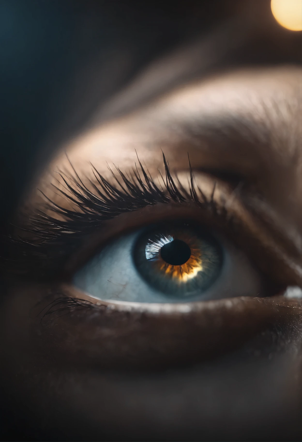 ultra detail, high resolution, ultra detailed, best quality, amazing, top quality, extremely detailed CG unity 8k wallpaper, cinematic lighting, extreme detail of a human eye with a background reflection in the eye
