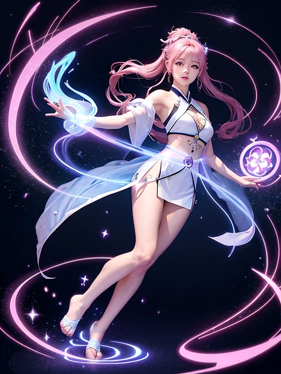 reiki symbol (Hon sha sesho nor in Kanji) crystalline suspended in the air, luminous without background (PNG)