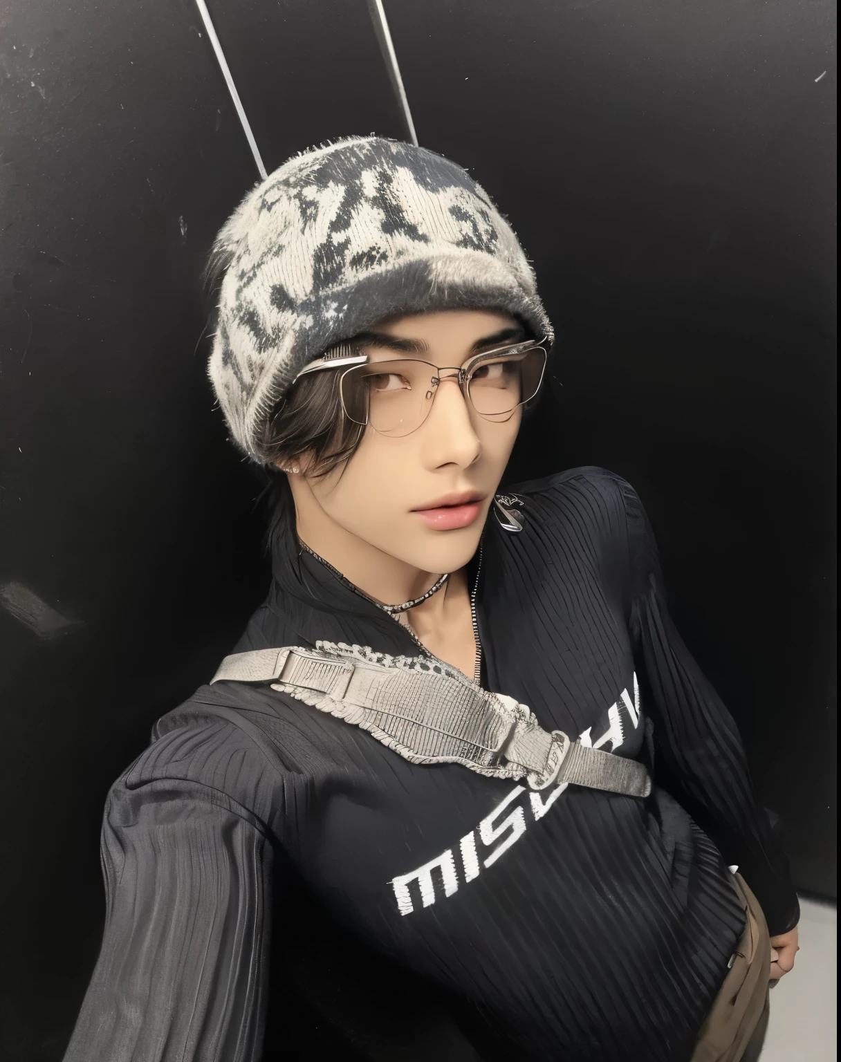 Hyunjin from Stray Kids face, jovem afiado, androgynous