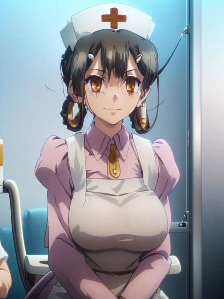 gran calidad ++ Extremely detailed high resolusionolution, very aesthetic, ojos expresivos, (((Cara perfecta))), (((face symmetrical))), ((good anatomy)), (((manos perfectas))), (((8k))), UHD, Fondo de pantalla HD, (((alta calidra detallada, (((((1girl)))))), solamente, Obra maestra, La mejor calidad, high resolusion, Altamente detallado, (illustration), hermosos ojos detallados, (((combatant))), (((((1girl))))), ((((full body)))), (((((((miyu edelfelt)))))), (((smiling))), (((adult body))), (((black hair))), (((hair rings)), (((bangs))), (((nurse cap))), (((pink collared dress))), (((apron))), Cabello largo y ondulado, (((brown eyes))), (((milfication))), (((mature female))), (((((gigantic breasts))))), (((Dedos detallados))), (((Smile))), (((asymmetrical body))), (((asymmetrical hair))), (((asymmetrical clothes))), Dedos precisos, Manos no antinaturales, strange eye, cielo despejado, bright sunny day, (((((hospital))))), (((running))), (((running to help someone))),