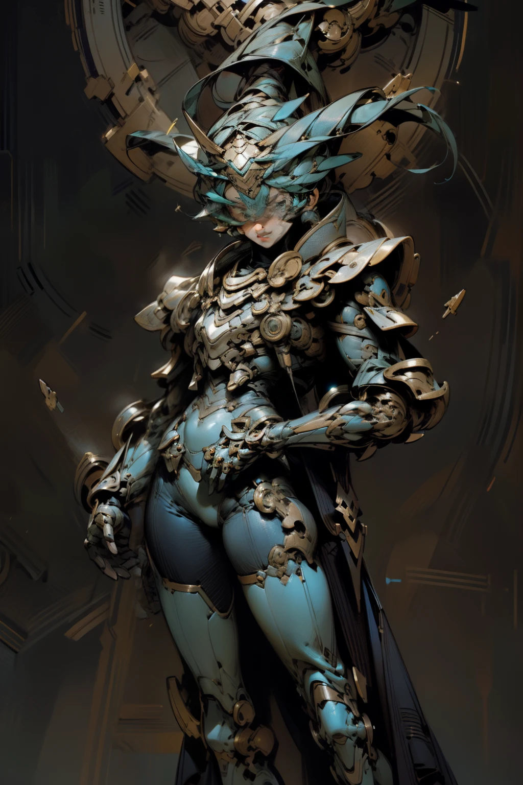 A comic character stands tall, donning a sleek suit and gripping a powerful gun in their hand. The art style captures the essence of light indigo and emerald, creating a mesmerizing visual display. Every line and detail showcases mechanized precision, emphasizing the character's technological prowess. A cobra emblem adorns their chest, symbolizing their stealth and deadly efficiency. The graphics are reminiscent of the Xbox 360, bringing a level of detail and realism that immerses the viewer in the scene. The color palette of light blue and bronze adds a touch of elegance and sophistication. The character's strong facial expression conveys determination and resolve, hinting at the challenges they face. The heavy shading creates depth and adds a sense of mystery and intrigue