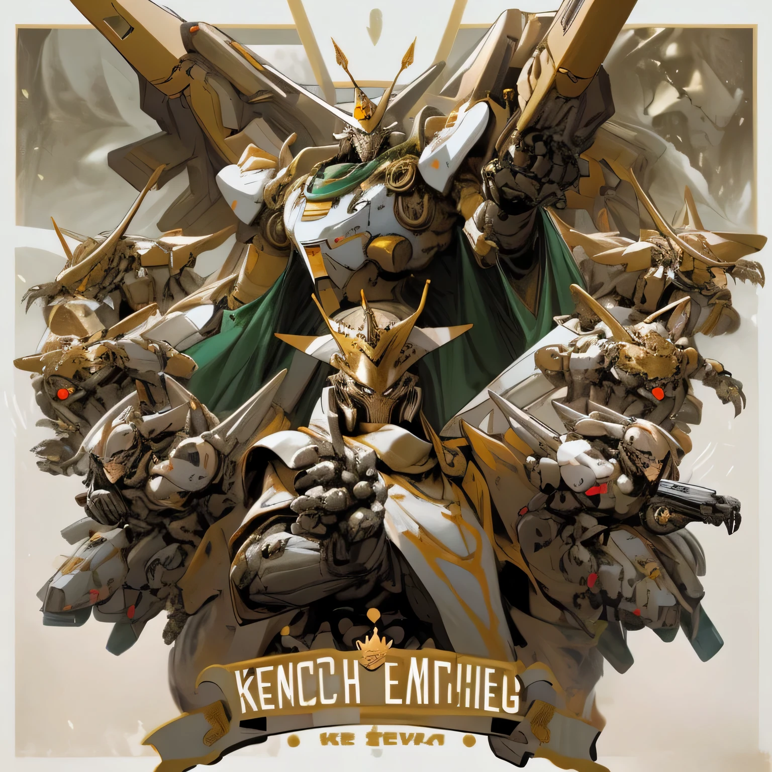 King mech with his army