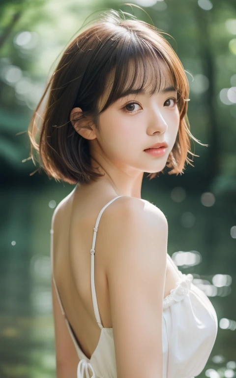 (((masterpiece))), highest quality, very detailed, detailed background, very beautiful girl, Japanese, 12,  detailed face, bangs, (whole body:1.3), (random hairstyle :1.2), (young face), (perfect body:1.1), blouse, summer, In 8K, wallpaper, wonderful, finely, Super detailed, ultra high resolution, very detailed, pure erotic face, very detailed目と顔, beautiful and detailed eyes, very detailed肌, ((bold bikini)), no makeup, (natural skin), cowboy shot、16歳のbeautiful girl、beautiful girl