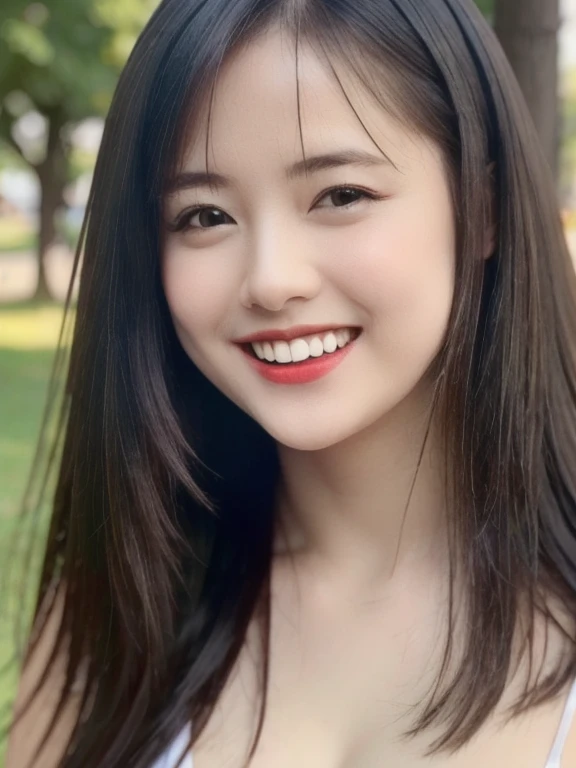 (realistic、masterpiece、Best Quality、8K、highres、high resolution:1.3)、1 girl、smile, Huge breasts、white bikini、pale white skin、looking at viewers、super fine face and eyes、long hair、indoor、 upper body、